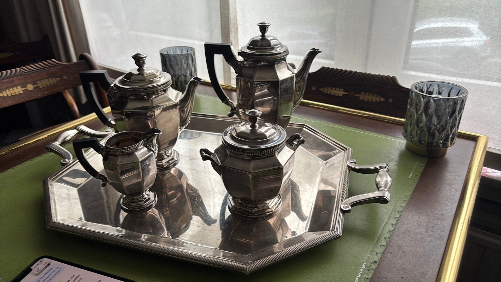Christofle koffie- en theeservies in art-decostijl – 5-delig, Ophalen