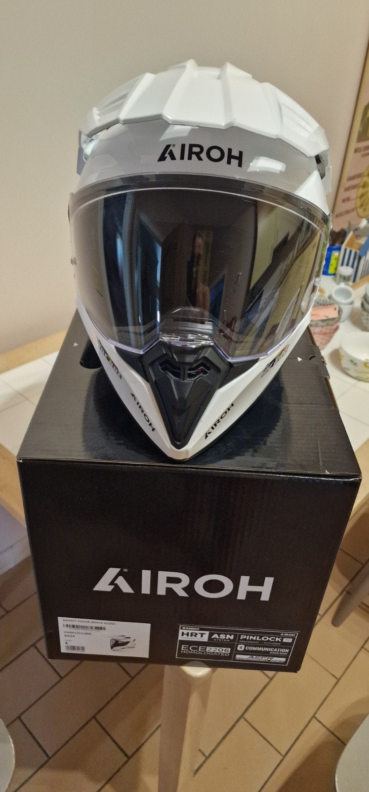 Airoh crosshelm wit large perfecte staat, Motoren, Kleding | Motorhelmen, Ophalen of Verzenden