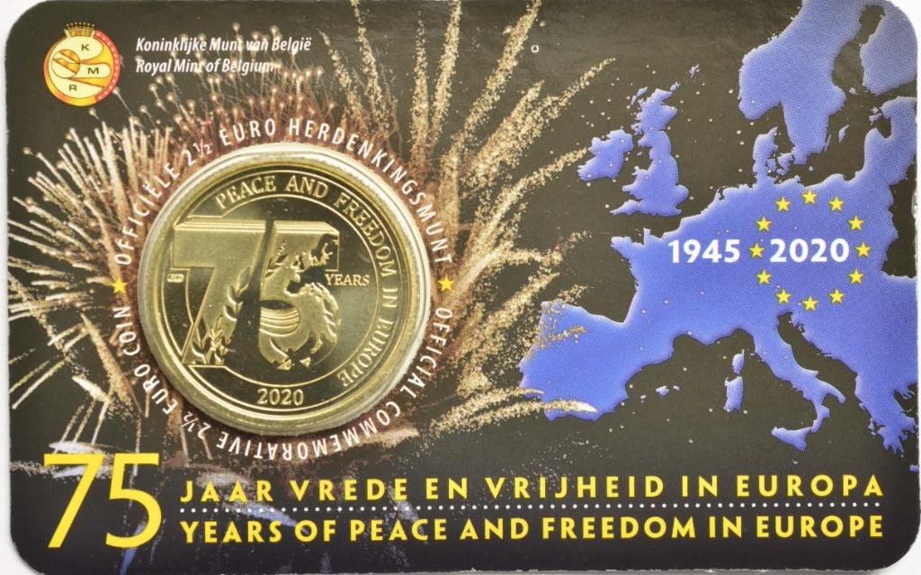 CC 2,5 euro België 2020 75 jaar Vrede Europa Vlaams, Ophalen of Verzenden, België, 5 euro