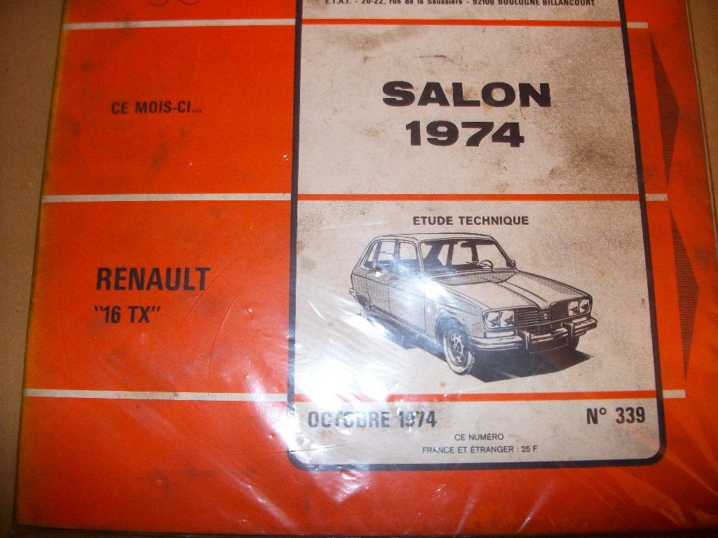 revue technique renault R16 TX 1647cc de 1974-1977, Enlèvement ou Envoi