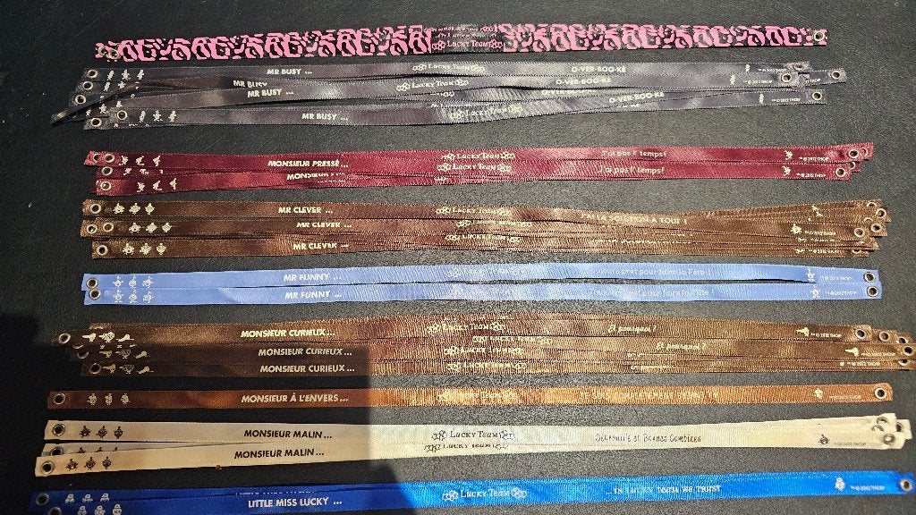 Lot 41 bracelets satin Monsieur Madame Lucky Team neufs, Enlèvement, Neuf, Autres couleurs, Autres matériaux