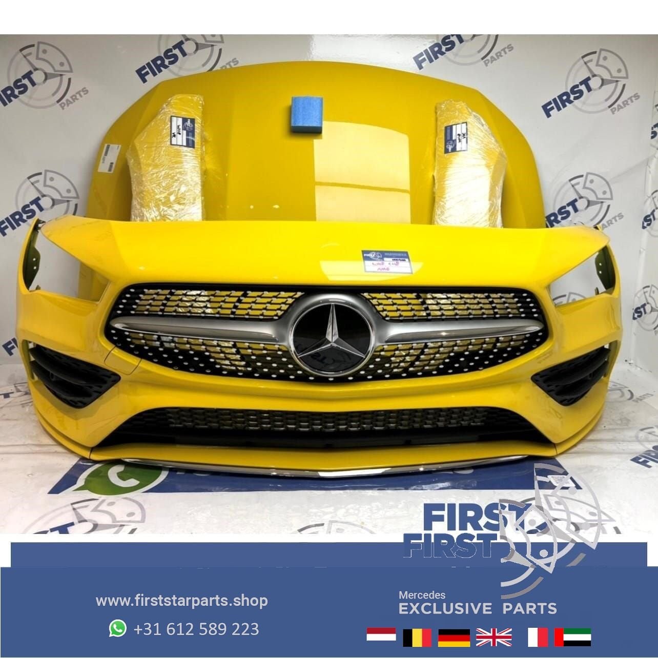 W118 C118 CLA AMG LINE VOORKOP GEEL origineel Mercedes 2018-, Utilisé, -, Avant, -