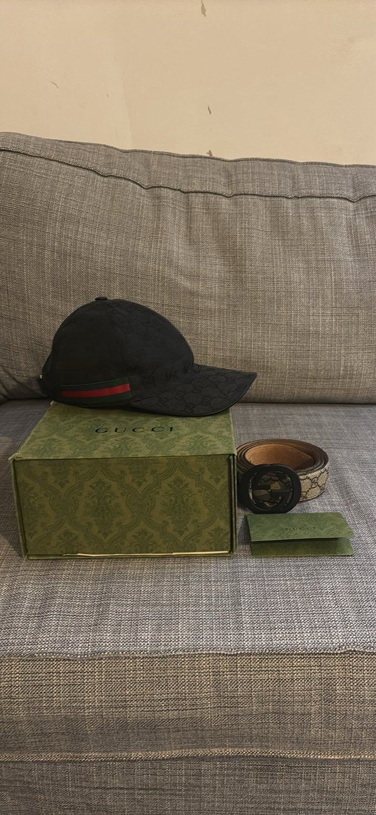 Casquette Gucci classique noir authentique et ceinture gucci, Enlèvement ou Envoi, Comme neuf, Casquette