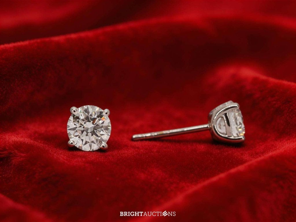 Witgouden diamanten oorbellen van 2.00 carat, Diamant, Niet ingevuld, Or, Enlèvement