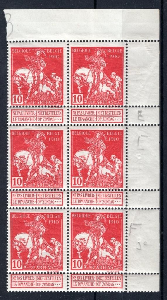 91 MNH 1910 - Caritas 6 pièces, Timbres & Monnaies, Enlèvement ou Envoi, Non oblitéré, Neuf
