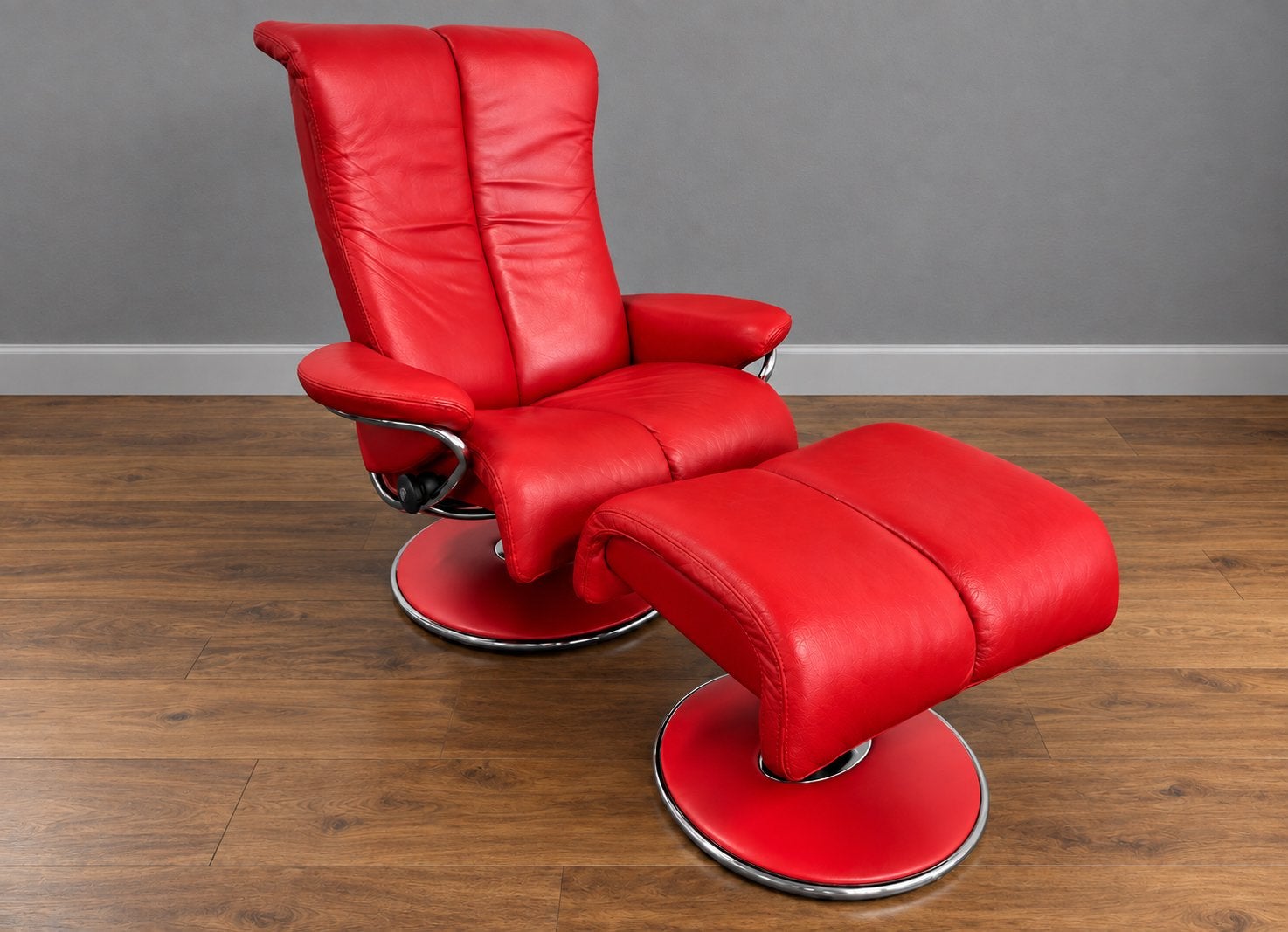 Stressless relaxfauteuil met voetenbank, Ophalen, Zo goed als nieuw, Leer