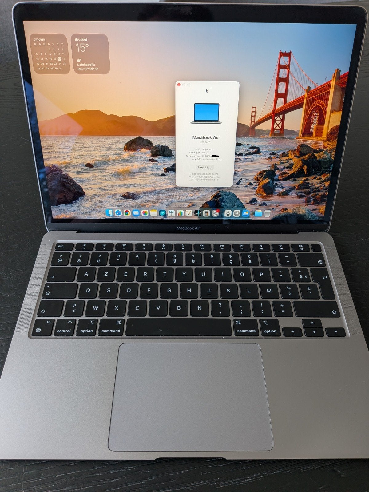 MacBook Air M1 (8GB / 256GB), 256 GB, 8 GB, 13 inch, Ophalen of Verzenden