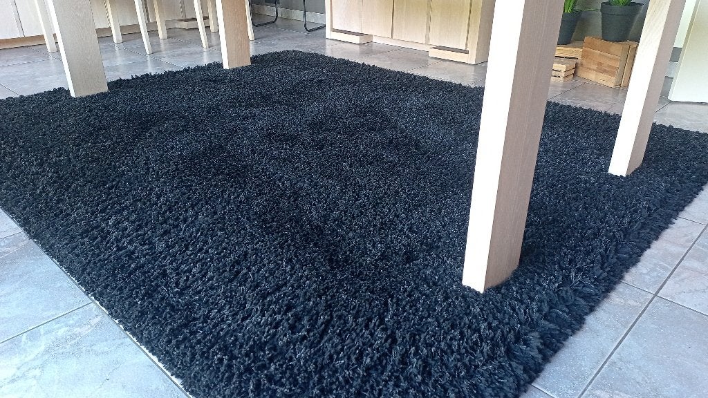 Hoogpolig tapijt, Ophalen, Zwart, 150 tot 200 cm, 200 cm of meer