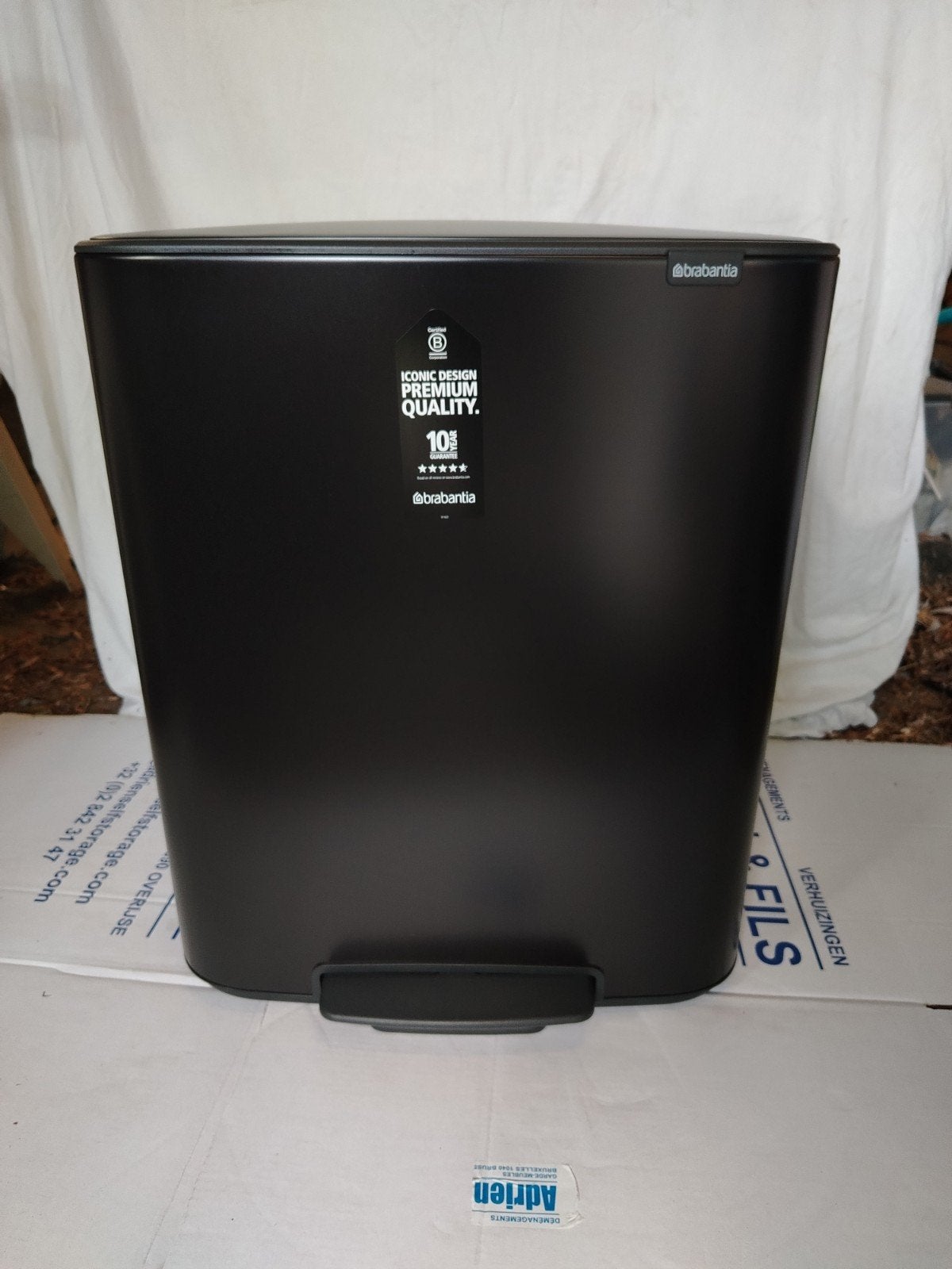 Brabantia pedaal 60 liter mat zwart NIEUW!, Huis en Inrichting, 50 – 75, Met pedaal, Nieuw, 40 liter of meer