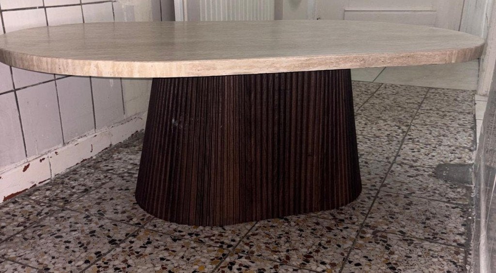 Table de salon / table basse, Maison & Meubles, Enlèvement, Comme neuf, Ovale, 100 à 150 cm