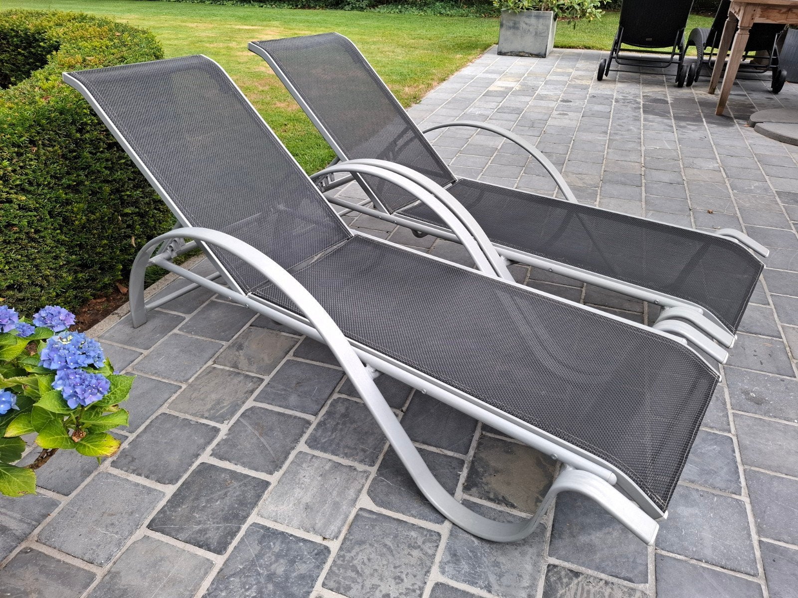 2 chaises longues de jardin, Enlèvement ou Envoi, Aluminium