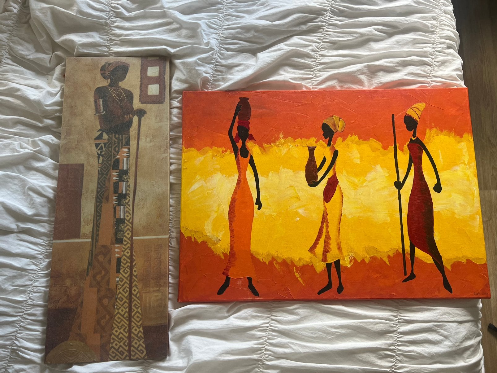 cadre africain, Antiek en Kunst, Kunst | Schilderijen | Abstract, Ophalen
