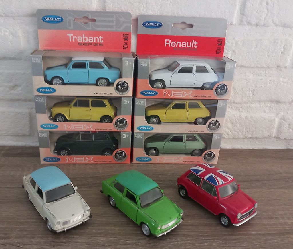 9 schaalmodellen van Renault R5 ,Trabant & Mini Cooper,Nieuw, Enlèvement, Neuf, Voiture