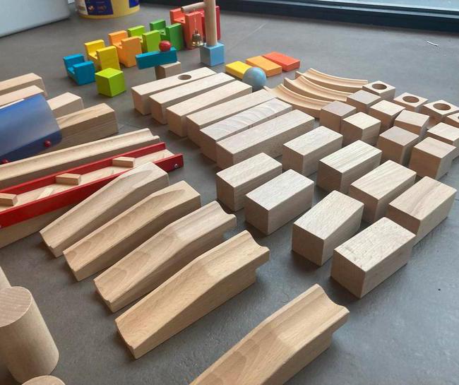 HABA houten knikkerbaan - verschillende onderdelen, Kinderen en Baby's, Speelgoed | Houten speelgoed, Ophalen of Verzenden, Zo goed als nieuw