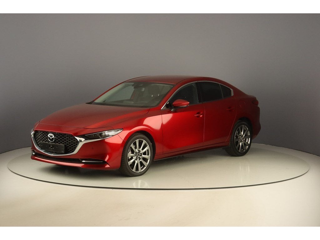 Mazda 3 Sedan 2.0 e-Skyactiv X 186pk AT Hakone, Auto's, Mazda, Automaat, Parkeersensor, Zwart, 137 kW