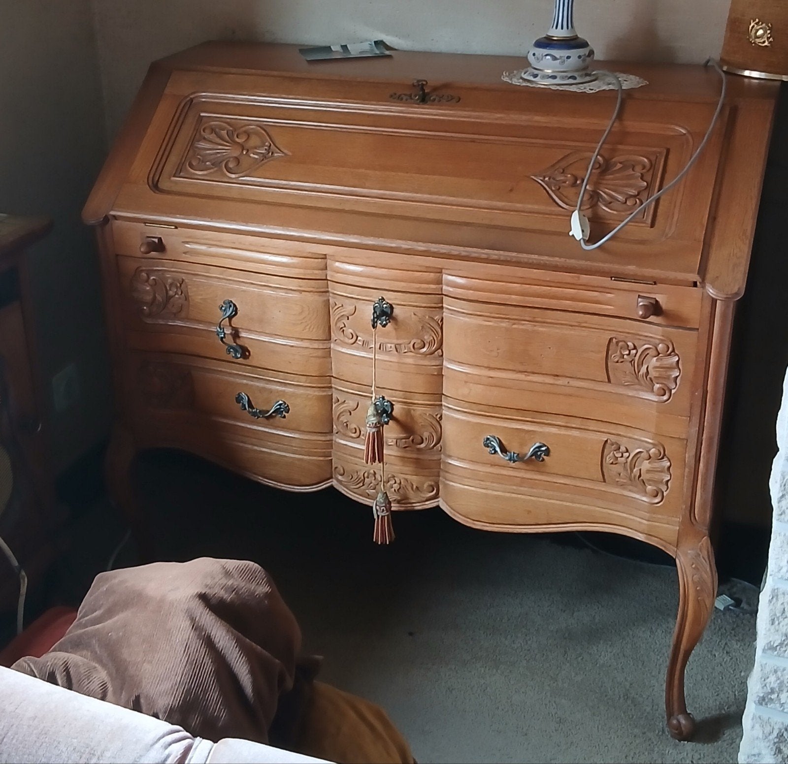 Prachtige vintage secretaire in Louis XV stijl, Maison & Meubles, Armoires | Secrétaires, Enlèvement