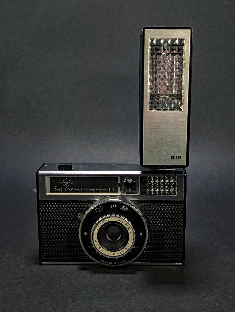 Agfa Isomat-Rapid with Agfa B12 Flash & Original Case, Envoi, 1960 à 1980, Appareils photo
