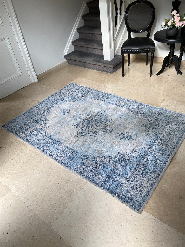 Tapijt, Huis en Inrichting, Ophalen, 100 tot 150 cm, Blauw, 200 cm of meer