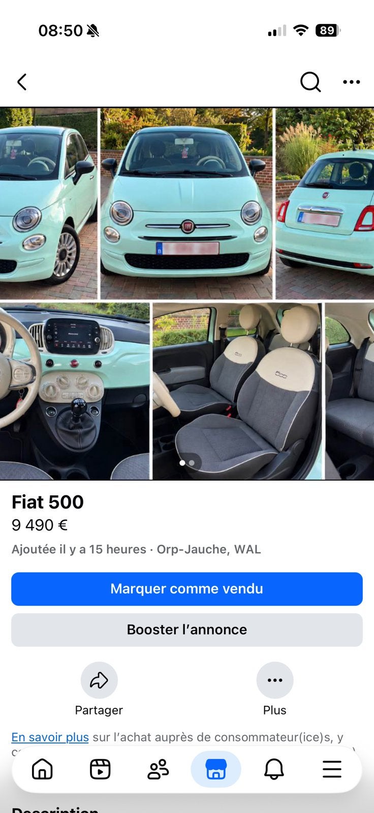 Fiat 500, Autos, 1242 cm³, Achat, Euro 6, 115 g/km