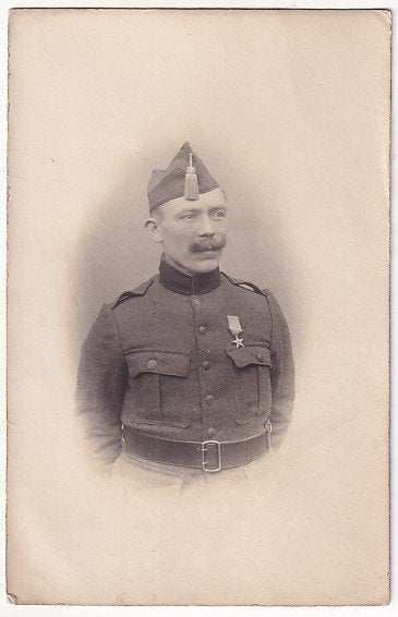 Les troupes coloniales belges avec la médaille du Congo, Collections, Envoi, Armée de terre, Photo ou Poster