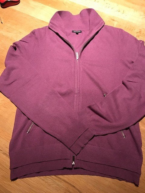 zeer mooie cardigan-vest-La Gaviotta-paars-maat L, Ophalen of Verzenden, Maat 42/44 (L), Paars