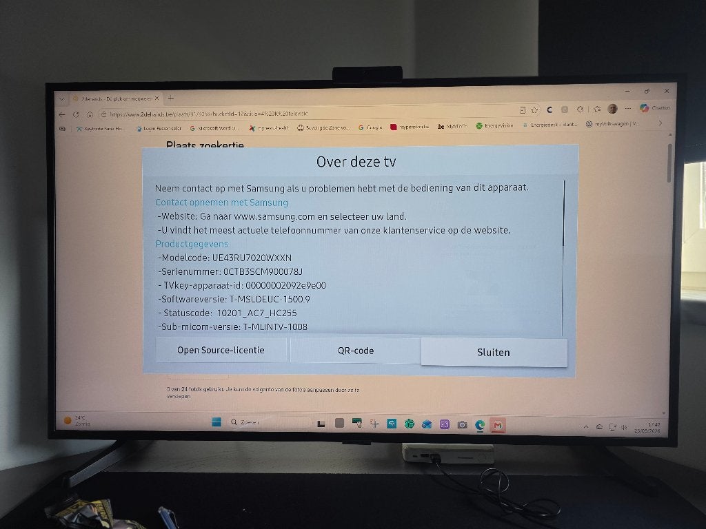 4 K Samsung Smart televisie UE43RU7020WXXN, Audio, Tv en Foto, Ophalen, Zo goed als nieuw