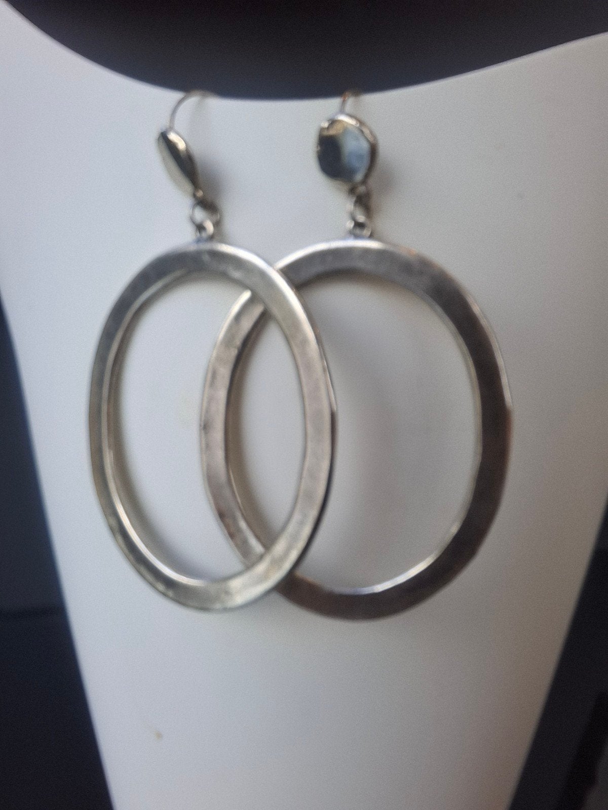 grandes créoles boucles d'oreilles Scooter Paris, Enlèvement ou Envoi, Comme neuf, Argent, Argent
