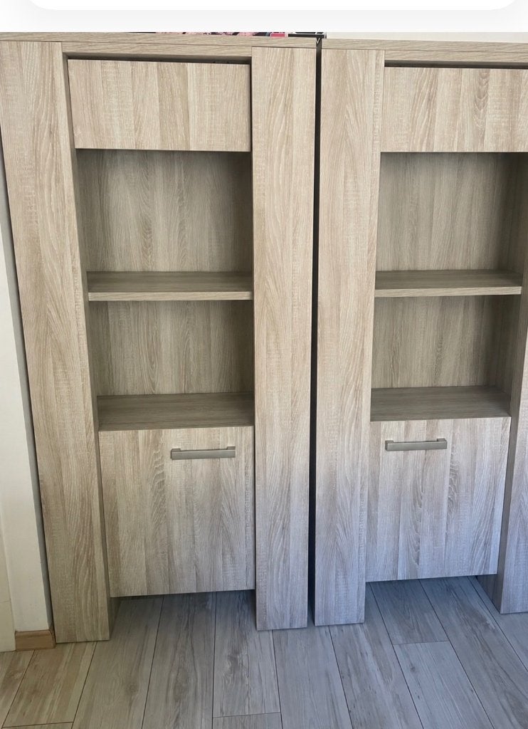Vitrine kasten, Huis en Inrichting, Kasten | Vitrinekasten, Ophalen, Zo goed als nieuw, Eikenhout, 150 tot 200 cm