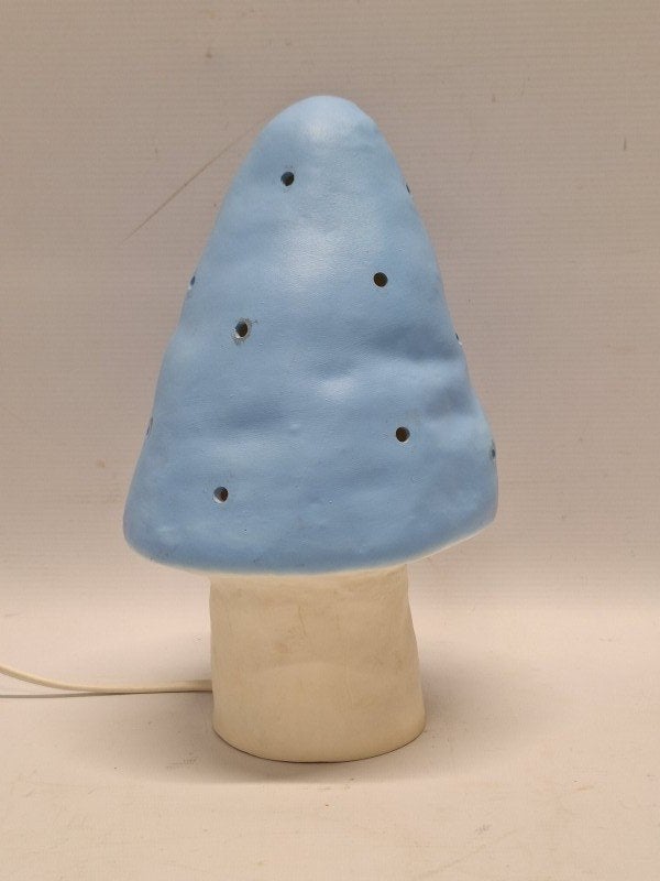 Vintage Hemelsblauwe paddestoel Heico, Kinderen en Baby's, Kinderkamer | Inrichting en Decoratie, Ophalen, Gebruikt, Lamp, Blauw