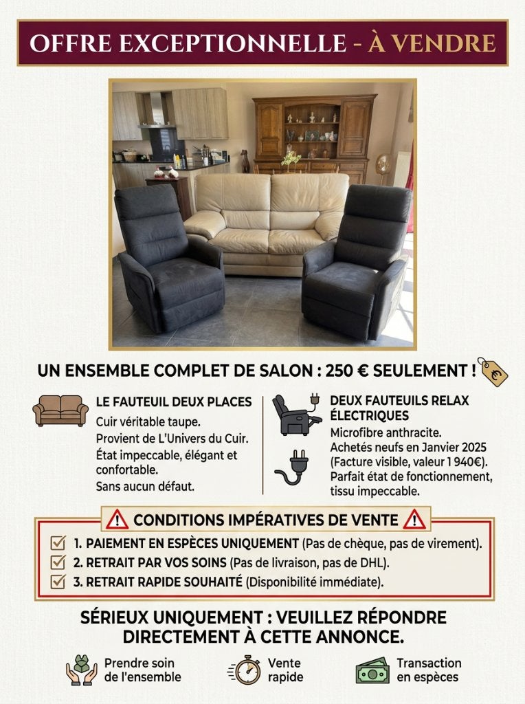 Ensemble de Fauteuils à un Prix Imbattable, Enlèvement, Utilisé