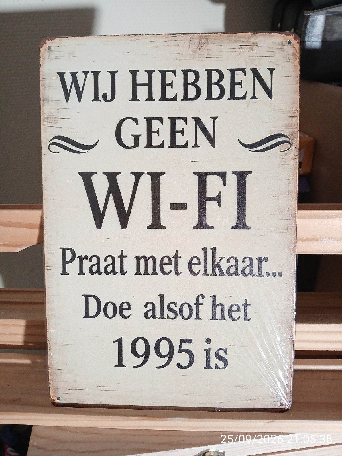 teksbord voor de oude garde voor de gsm, Huis en Inrichting, Tekstbord, Ophalen of Verzenden, Metaal