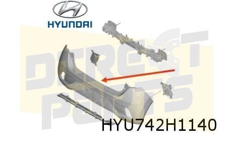 Hyundai i10 (3/20-) achterbumper (bij PDC) (te spuiten) Orig, Neuf, Arrière, -, Hyundai