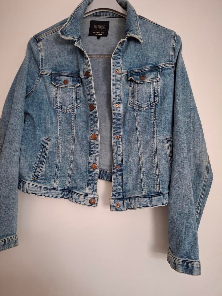 Jeansjasje zara maat 36 38, Ophalen, Blauw, Zo goed als nieuw, Maat 36 (S)