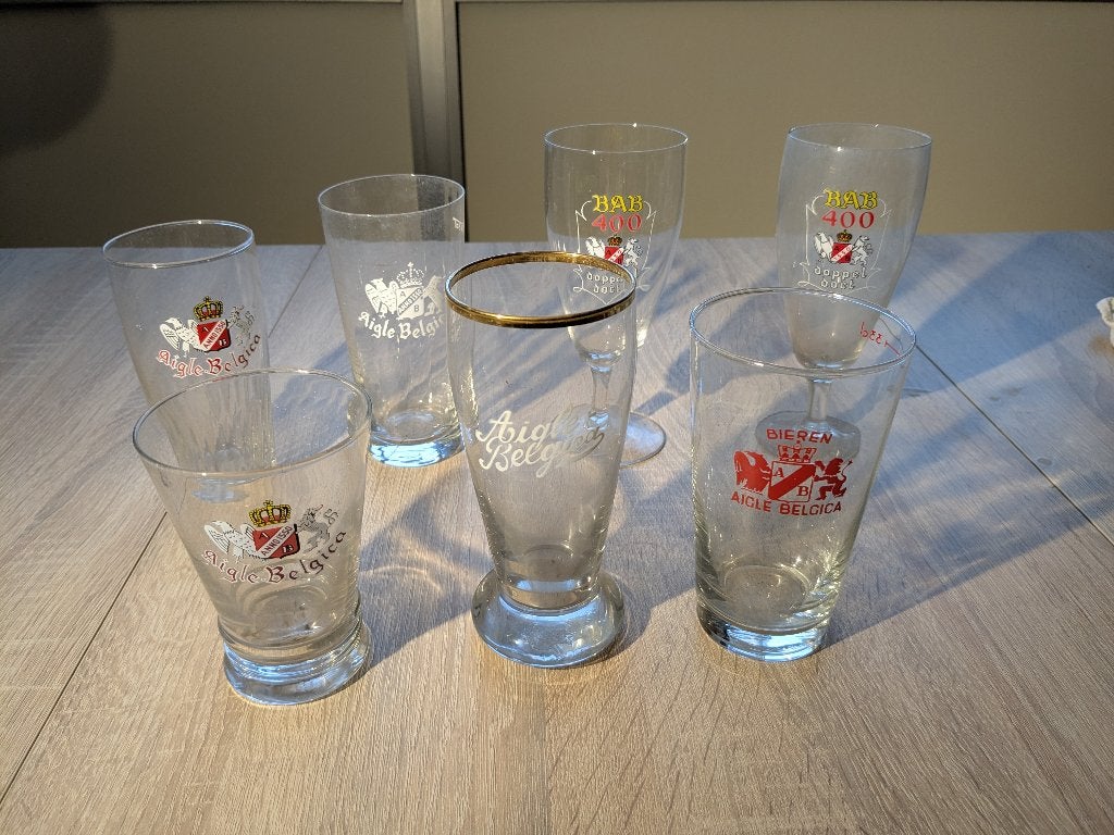 Aigle Belgica bierglazen - BAB 400 - Doppel Doct, Verzamelen, Ophalen
