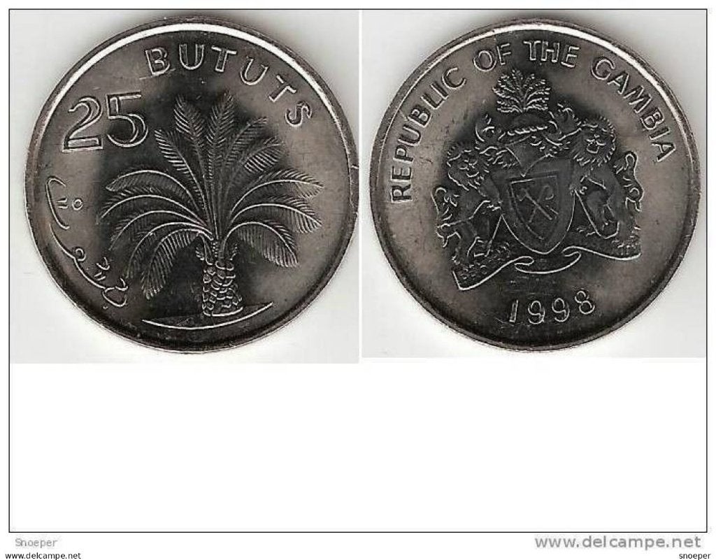 Gambia 25 bututs 1998 km 57 unc, Envoi, Autres pays, Monnaie en vrac