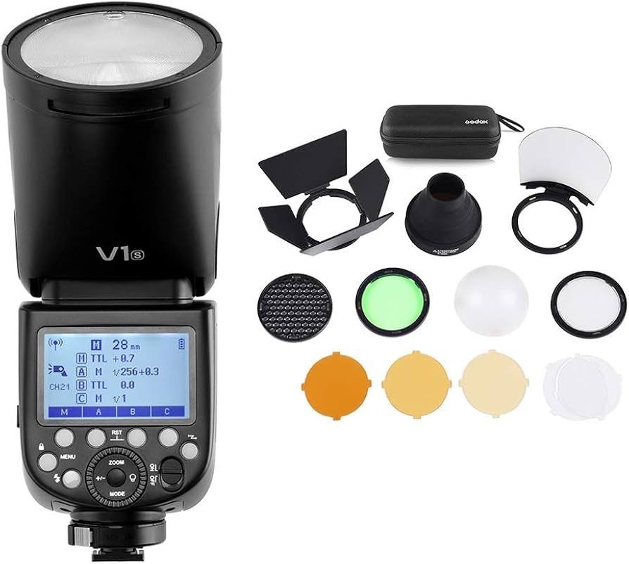 Flash Godox V1S + accessoires, Externe flitser, Zo goed als nieuw, Sony, Godox