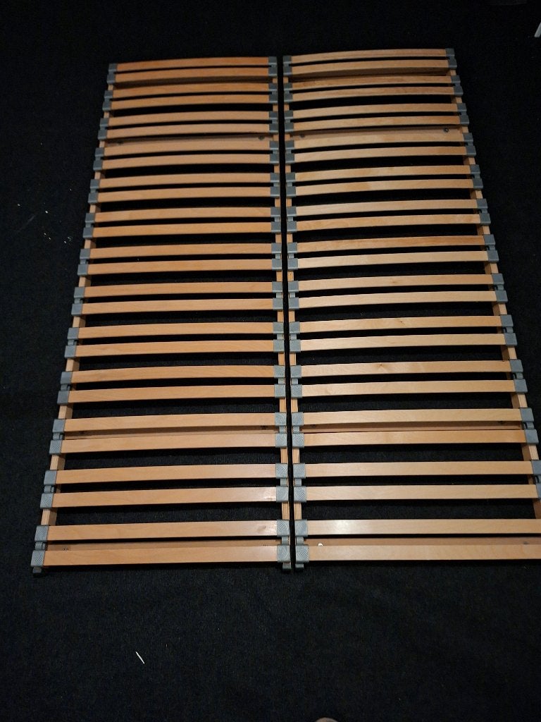 2-persoonsbed met dubbele lattenbodem, Ophalen, Bruin, Tweepersoons, 140 cm
