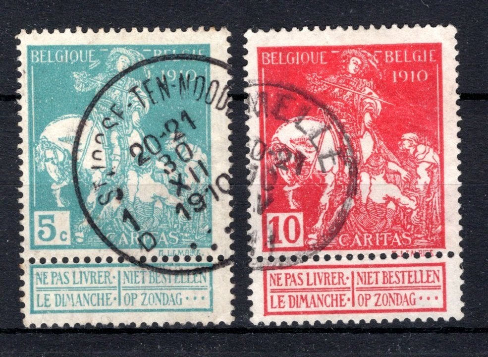 90/91 estampillé 1910 - Caritas, Timbres & Monnaies, Envoi, Affranchi, Oblitéré