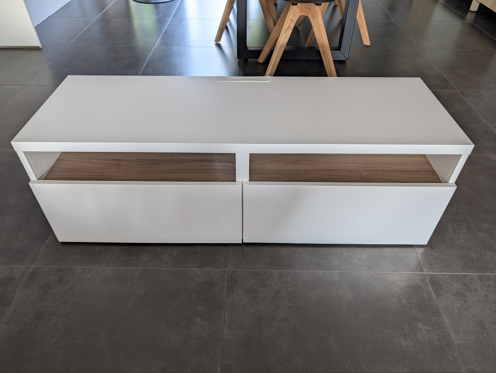 Meuble TV IKEA BESTÅ – 120 cm – 2 tiroirs – état impeccable, Enlèvement, Comme neuf