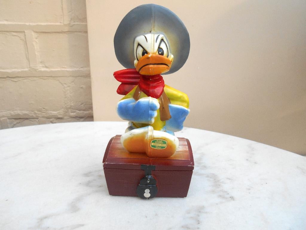 ancienne figurine tirelire Walt Disney Donald années 60, Enlèvement, Donald Duck, Utilisé, Statue ou Figurine
