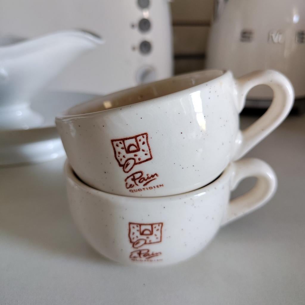 Pain Quotidien 2 tasses pour café neuves, Enlèvement ou Envoi, Céramique