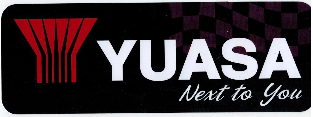 Yuasa sticker logo - 240x85mm - groot formaat, Motoren, Ophalen of Verzenden