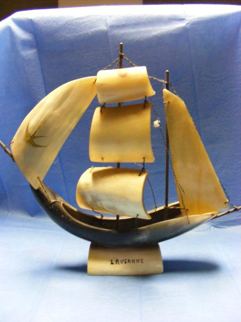 Zeilboot in hoorn gemaakt, Ophalen of Verzenden