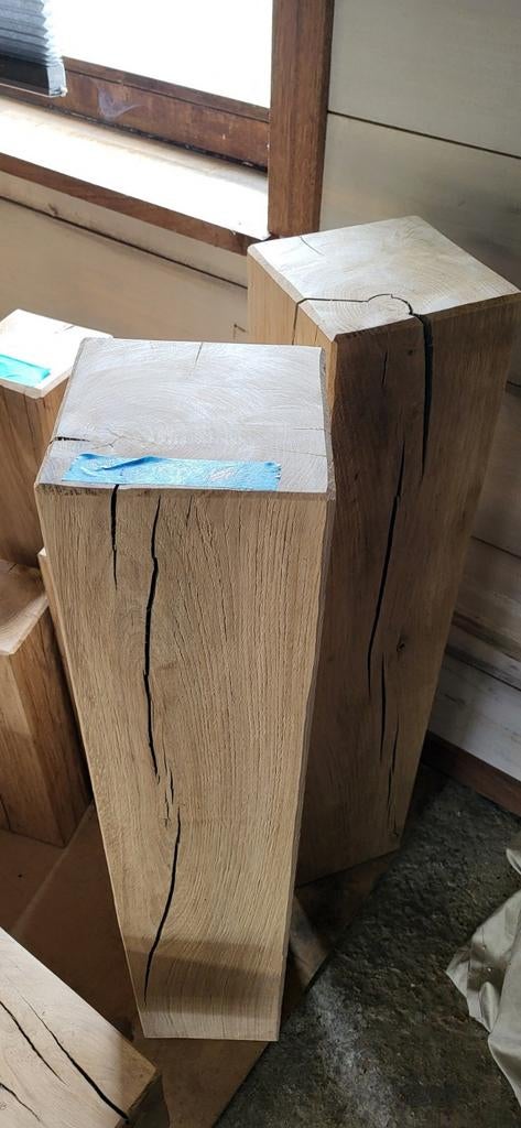Eiken zuil 1 meter op 18/18, Huis en Inrichting, Woonaccessoires | Zuilen en Pilaren, Ophalen, Zo goed als nieuw