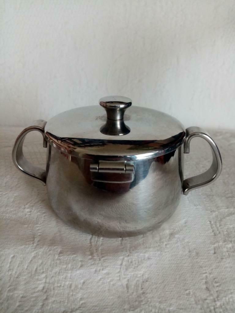 RVS suikerpot gesigneerd Alfra Alessi / Italië 30cl (jaren 6, Ophalen of Verzenden, Gebruikt, Suiker, Overige merken