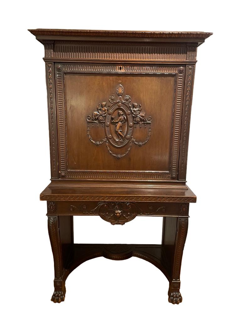 Meuble bar ancien sculpté – Travail russe XIXe, Antiquités & Art, Curiosités & Brocante, Enlèvement