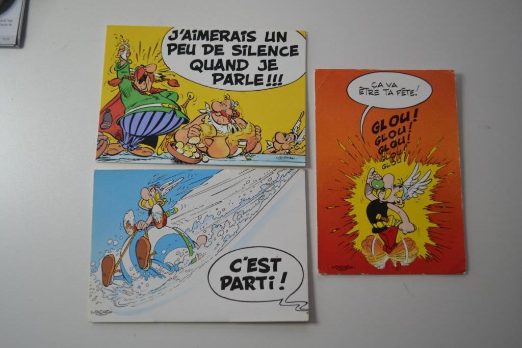 3 cartes postales série Astérix, Collections, Enlèvement, 1980 à nos jours, Non affranchie