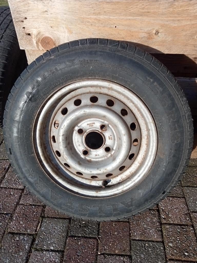 Autobanden op velg, reservewiel,aanhangwagenwiel, Ophalen, Gebruikt, 13 inch, Banden en Velgen
