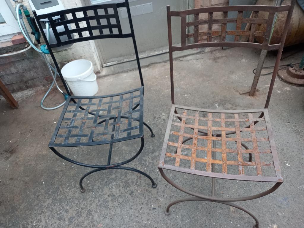 vintage marokkaanse ijzeren stoelen, Enlèvement, Utilisé, Métal