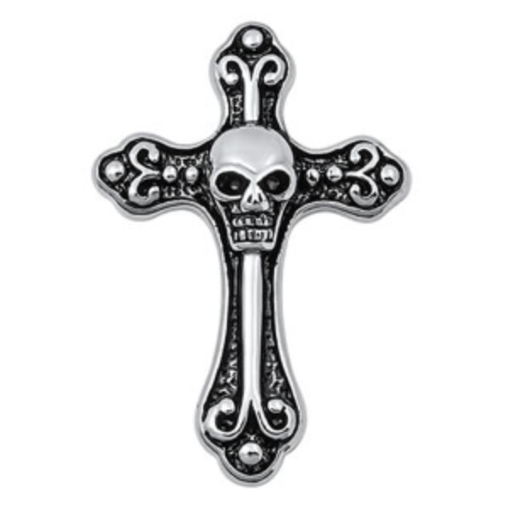 Pendentif en forme de croix en acier inoxydable avec crâne/c, Enlèvement ou Envoi, Neuf
